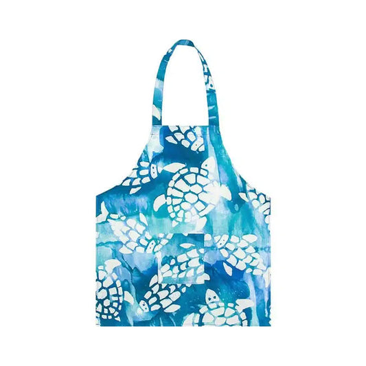 Kinderschürze Schildkröten, blau, Biobaumwolle, fairtrade