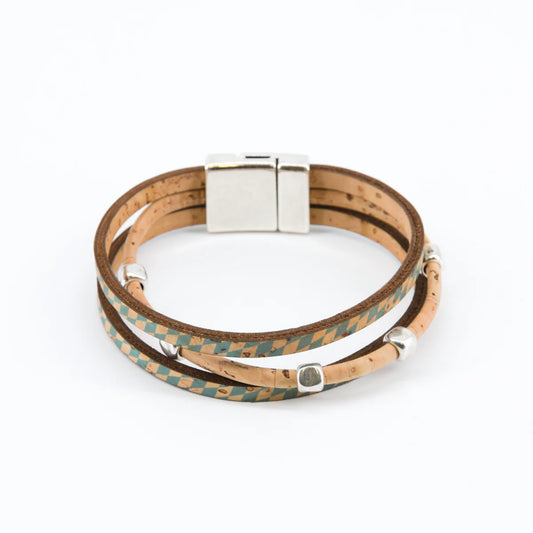 Veganes Kork-Armband mit Rauten (3 Bänder)