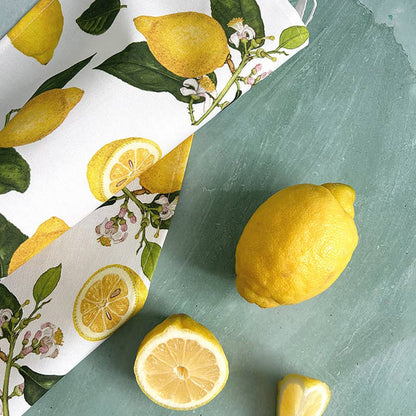 Gartenmotiv-Geschirrtuch, Lemons, Bio-Baumwolle