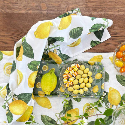 Gartenmotiv-Geschirrtuch, Lemons, Bio-Baumwolle