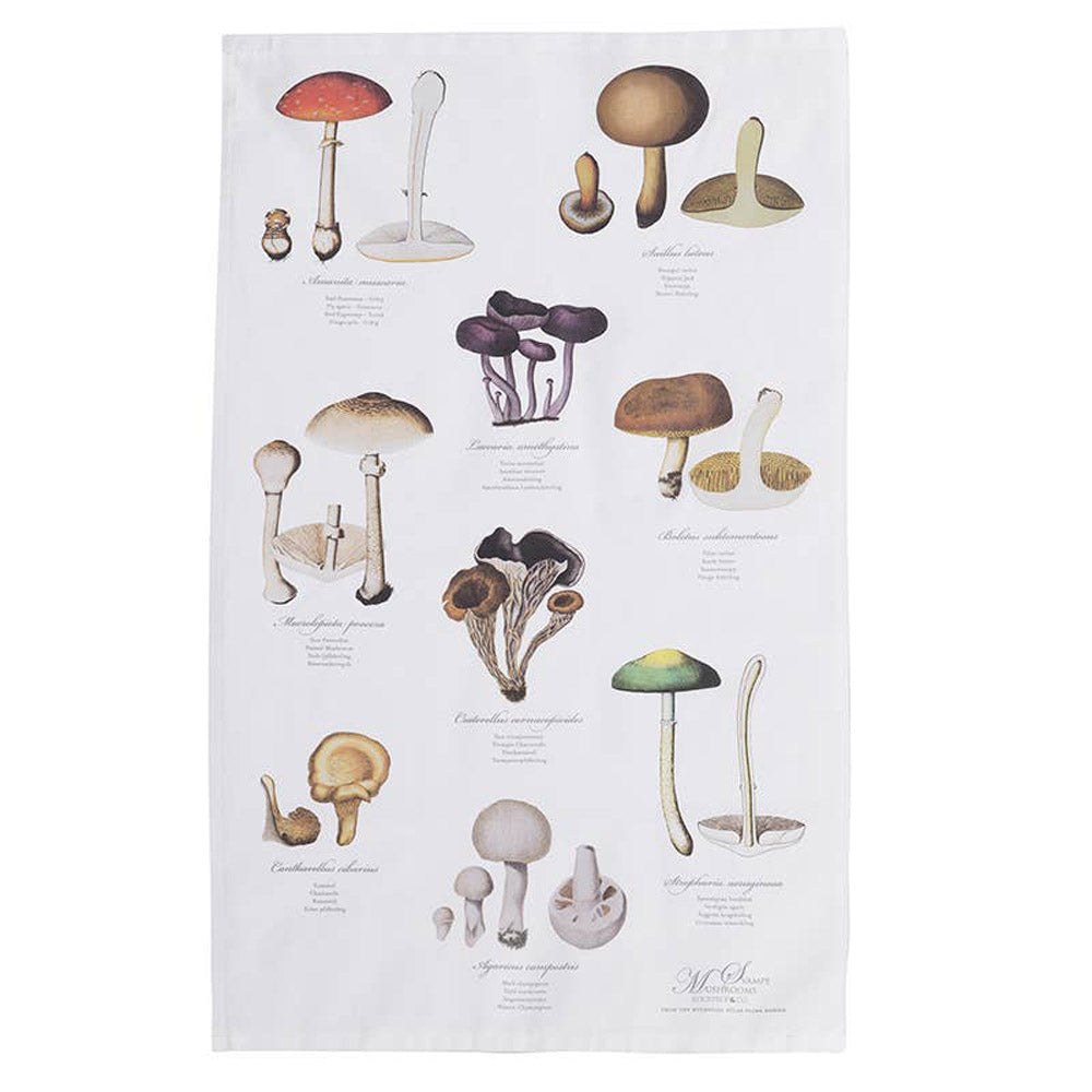 Gartenmotiv-Geschirrtuch, Mushrooms, Bio-Baumwolle