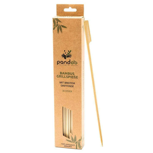 Grillsticks mit einem breiten Griff aus Bambus