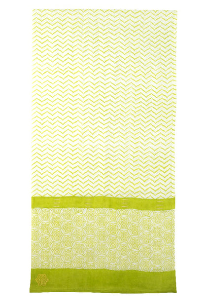 Pareo-Schal "Zigblock" bambusgrün, 100 x 180 cm