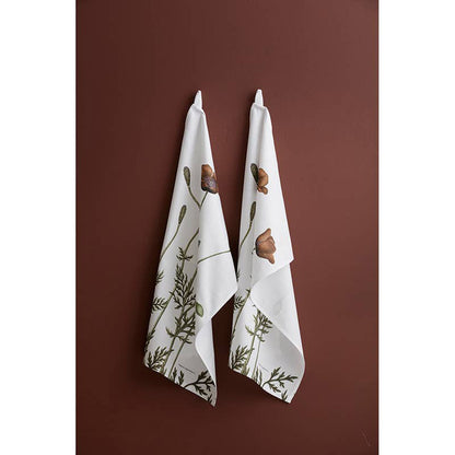 Blumenmotiv-Geschirrtuch, Poppy, Bio-Baumwolle