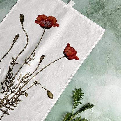 Blumenmotiv-Geschirrtuch, Poppy, Bio-Baumwolle