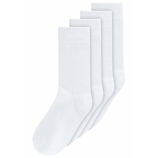 4 Paar Fairtrade Socken | weiß | Bio-Baumwolle| gerippt