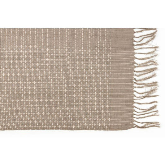 Schal "Stitch" braun-beige aus Bio-Baumwolle, 50 x 160 cm