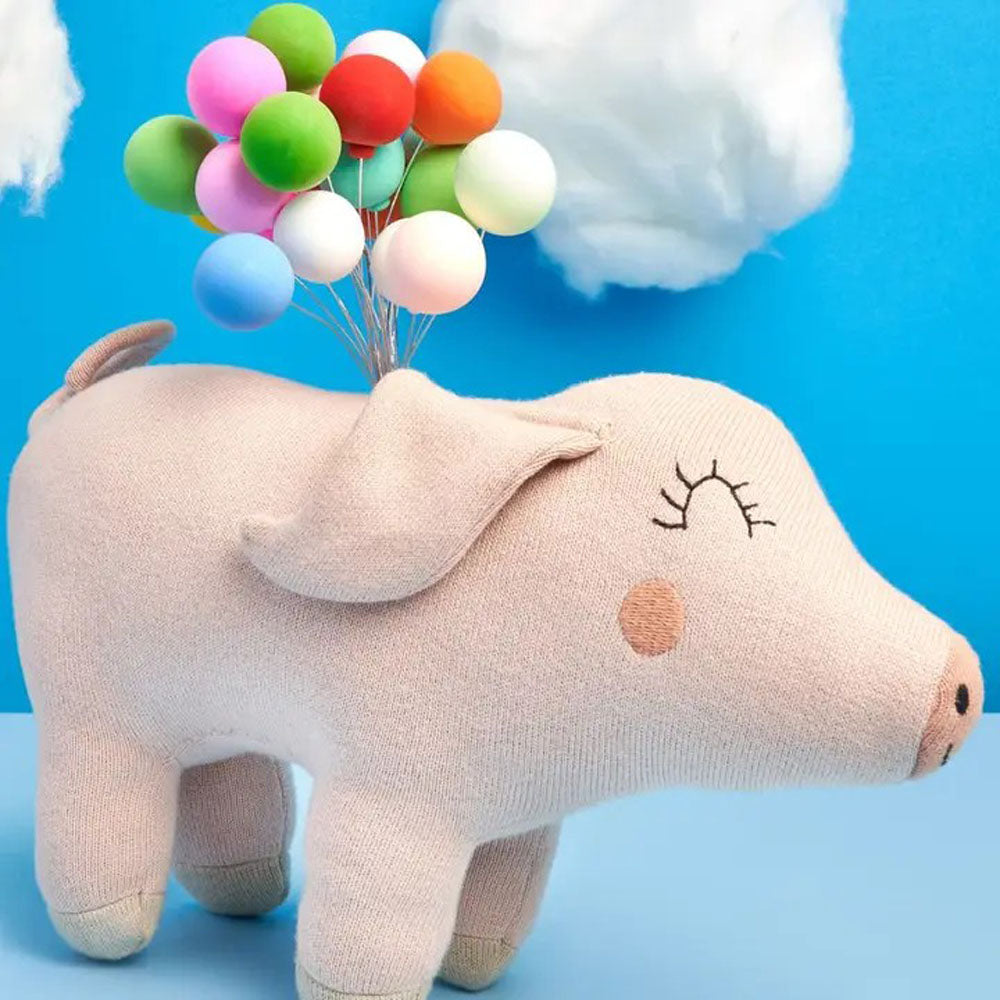 Schweinchen Kuscheltier, Bio-Baumwolle, 20 cm, vegan