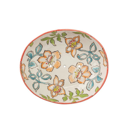 Ovale Seifenschale "Summer pastell"  | 13 x 11 x 4 cm | Steinzeug ❤ eco & fair Conceptstore ❤