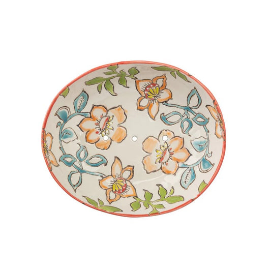 Ovale Seifenschale "Summer pastell"  | 13 x 11 x 4 cm | Steinzeug ❤ eco & fair Conceptstore ❤