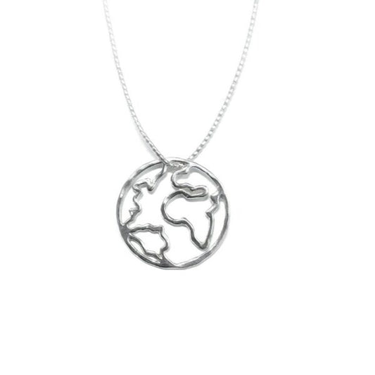 Kettenanhänger Earth, handgefertigt aus recyceltem 925er Silber