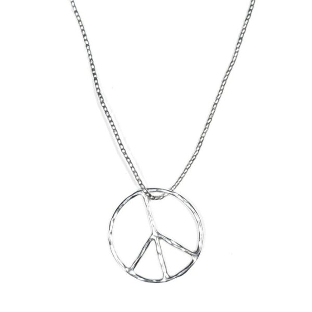 Kettenanhänger Peace, handgefertigt aus recyceltem 925er Silber