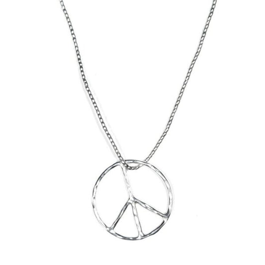 Kettenanhänger Peace, handgefertigt aus recyceltem 925er Silber