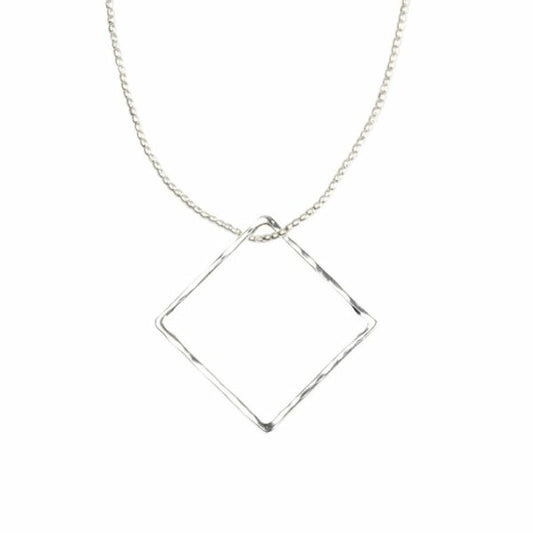 Kettenanhänger Quadrat, handgefertigt aus recyceltem 925er Silber