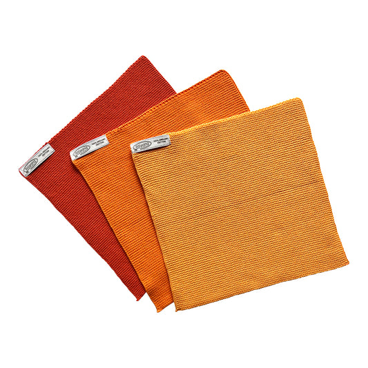 3er-Set Spültücher, orange, Bio-Baumwolle