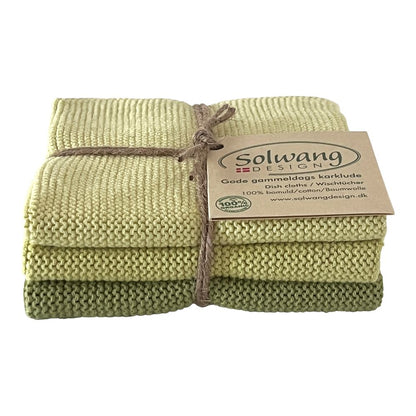 3er-Set Spültücher, pistachio, Bio-Baumwolle