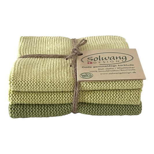 3er-Set Spültücher, pistachio, Bio-Baumwolle
