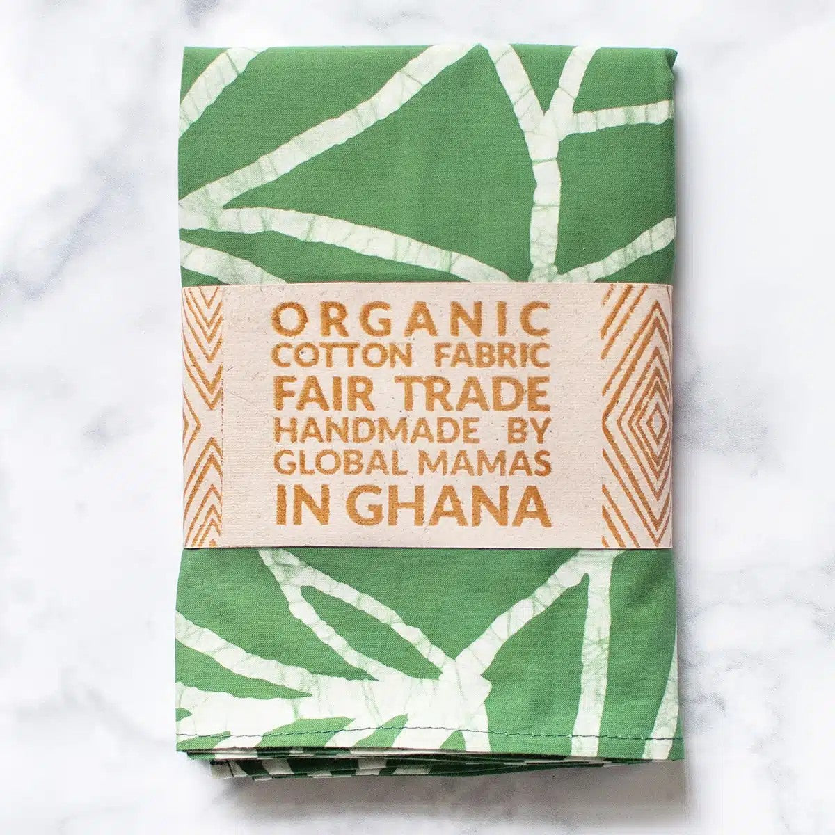 4 Stoffservietten aus Bio-Baumwolle, blätter-grün, Fair Trade