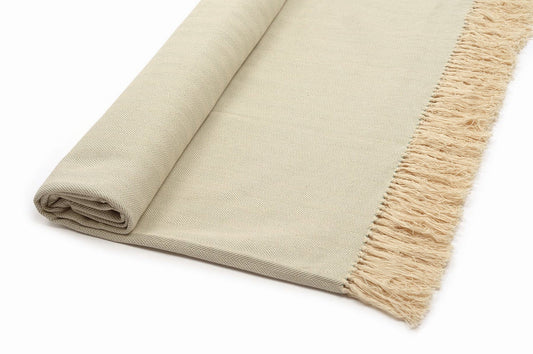 (Tages-) Decke beige/mint aus Bio-Baumwolle