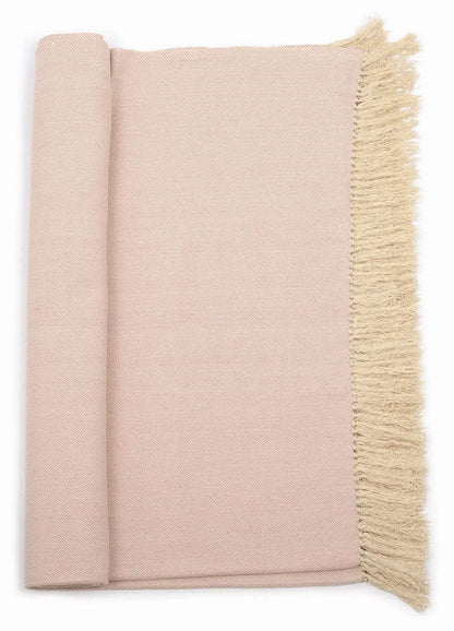 (Tages-) Decke beige/rosé aus Bio-Baumwolle