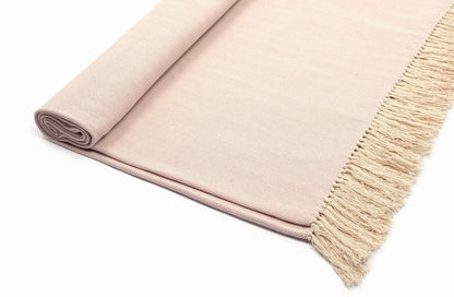 (Tages-) Decke beige/rosé aus Bio-Baumwolle