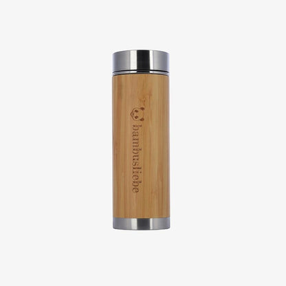 Bambus-Thermosflasche mit Teesieb - 450ml Inhalt