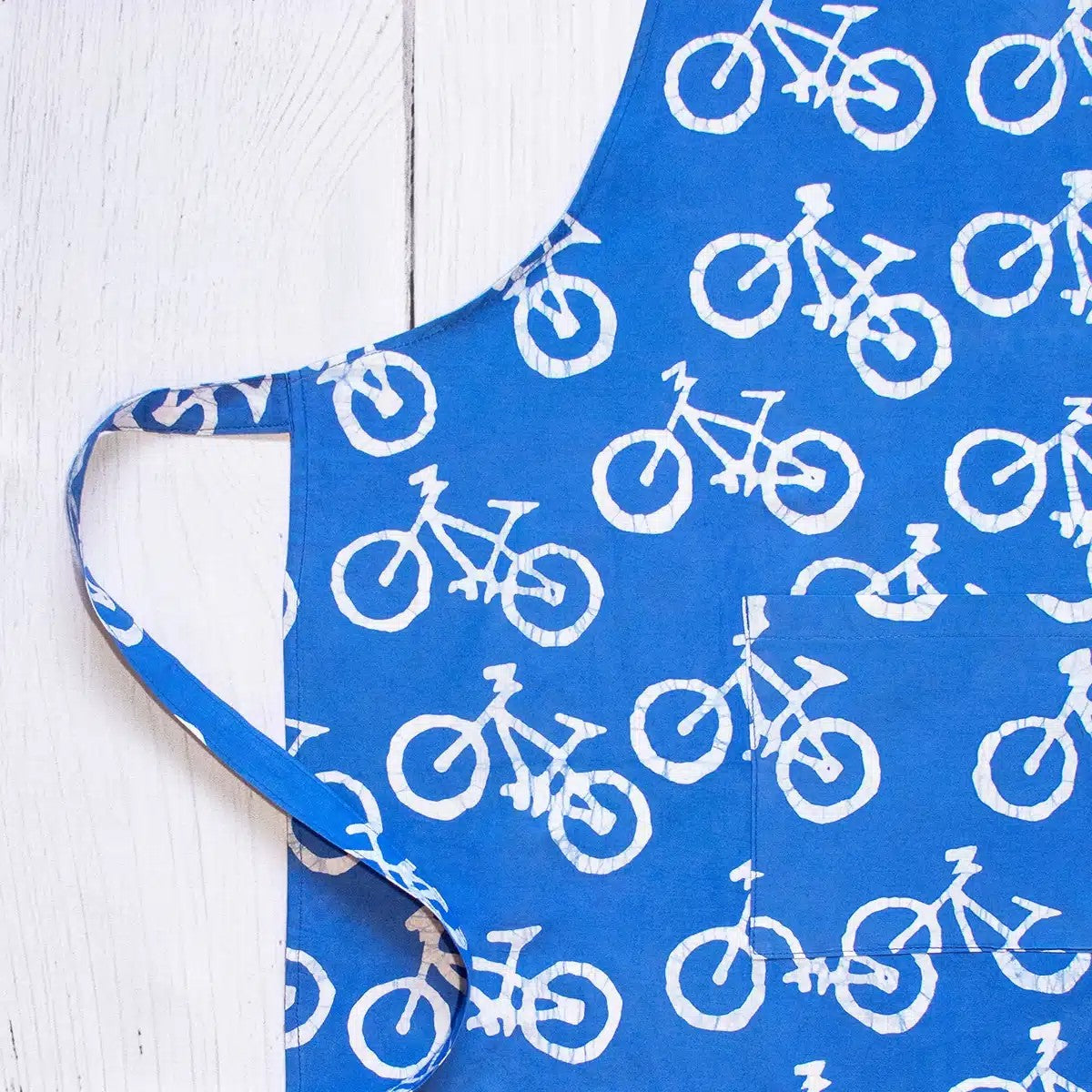 Küchen-Wendeschürze aus Bio-Baumwolle, bikes blau