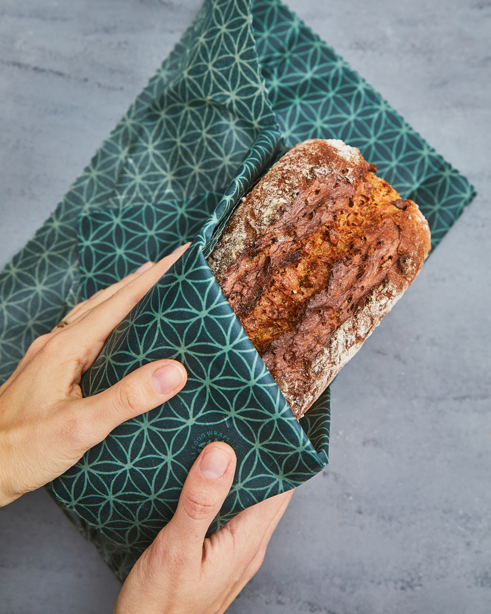 Veganes Wachs-Brottuch XL, verschiedene Muster und Farben, Bio Food Wrap