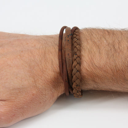 Veganes Kork-Armband mit Flechtband