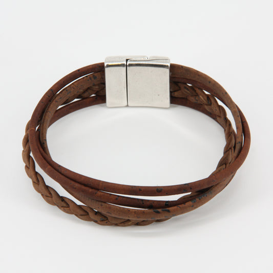 Veganes Kork-Armband mit Flechtband