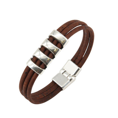 Armband aus Kork | dunkelbraun-metall | vegan, nickelfrei, bleifrei  ❤ eco & fair Conceptstore ❤