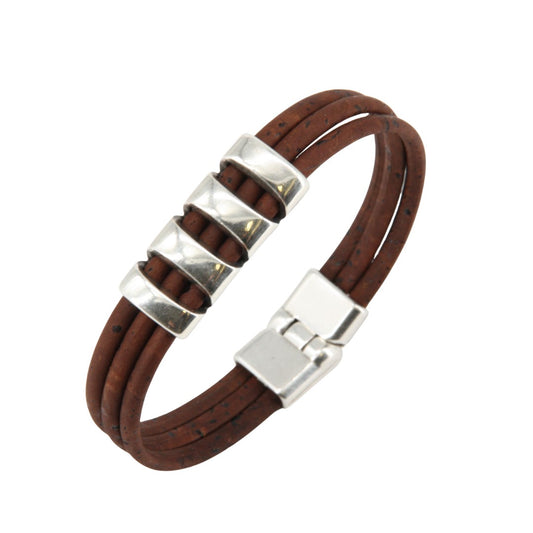 Armband aus Kork | dunkelbraun-metall | vegan, nickelfrei, bleifrei  ❤ eco & fair Conceptstore ❤