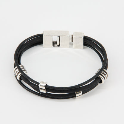 Armband aus Kork | schwarz mit Metall-Perlen | vegan, nickelfrei, bleifrei ❤ eco & fair Conceptstore ❤