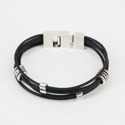 Armband aus Kork | schwarz mit Metall-Perlen | vegan, nickelfrei, bleifrei ❤ eco & fair Conceptstore ❤