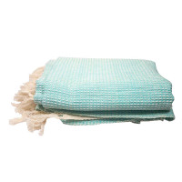 Strandtuch, fairtrade, natur/mint, 180*80cm, Biobaumwolle
