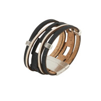 Aufwändig gearbeitetes Armband aus Kork | schwarz-weiß | vegan ❤ eco & fair Conceptstore ❤