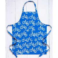 Küchen-Wendeschürze aus Biobaumwolle, bikes blau