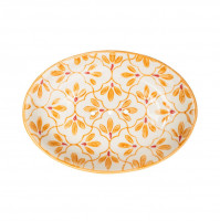 Seifenschale, oval, Steinzeug - FLORAL orange
