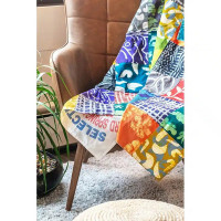 Batik-Patchworkdecke aus Biobaumwolle & Upcycling Rückseite
